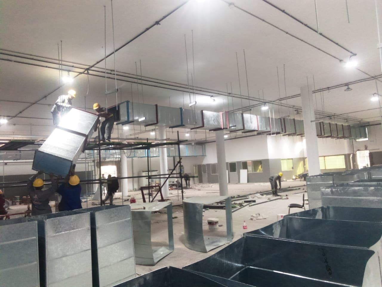 HVAC ducting and utility installation work.