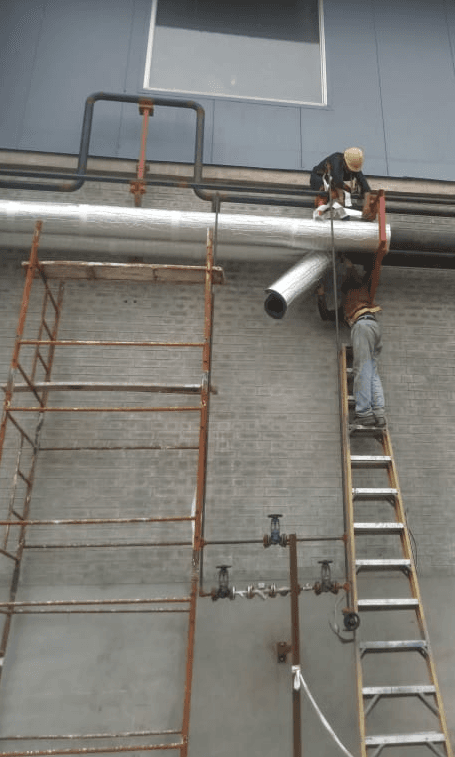 Textile industry utility work.